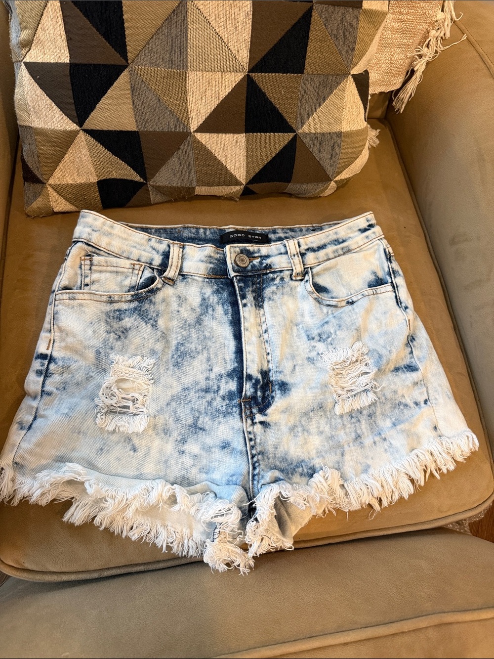 Bleached Distressed Denim Shorts